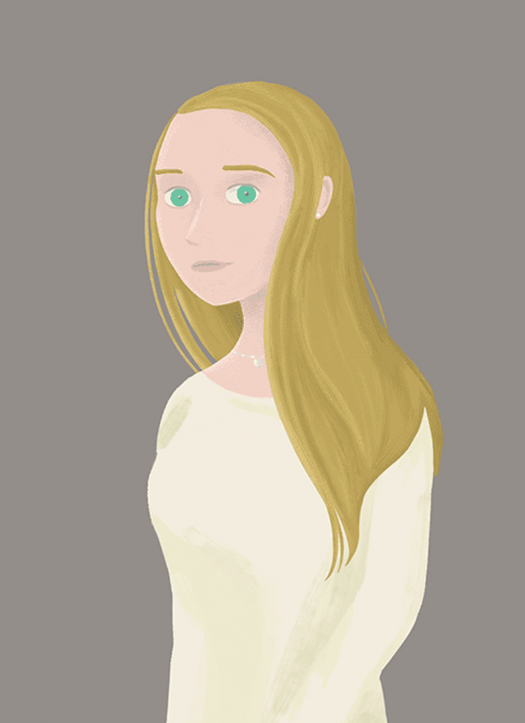 Freelance illustrator 2d animator paris, illustration of a girl introduction to my personnal work